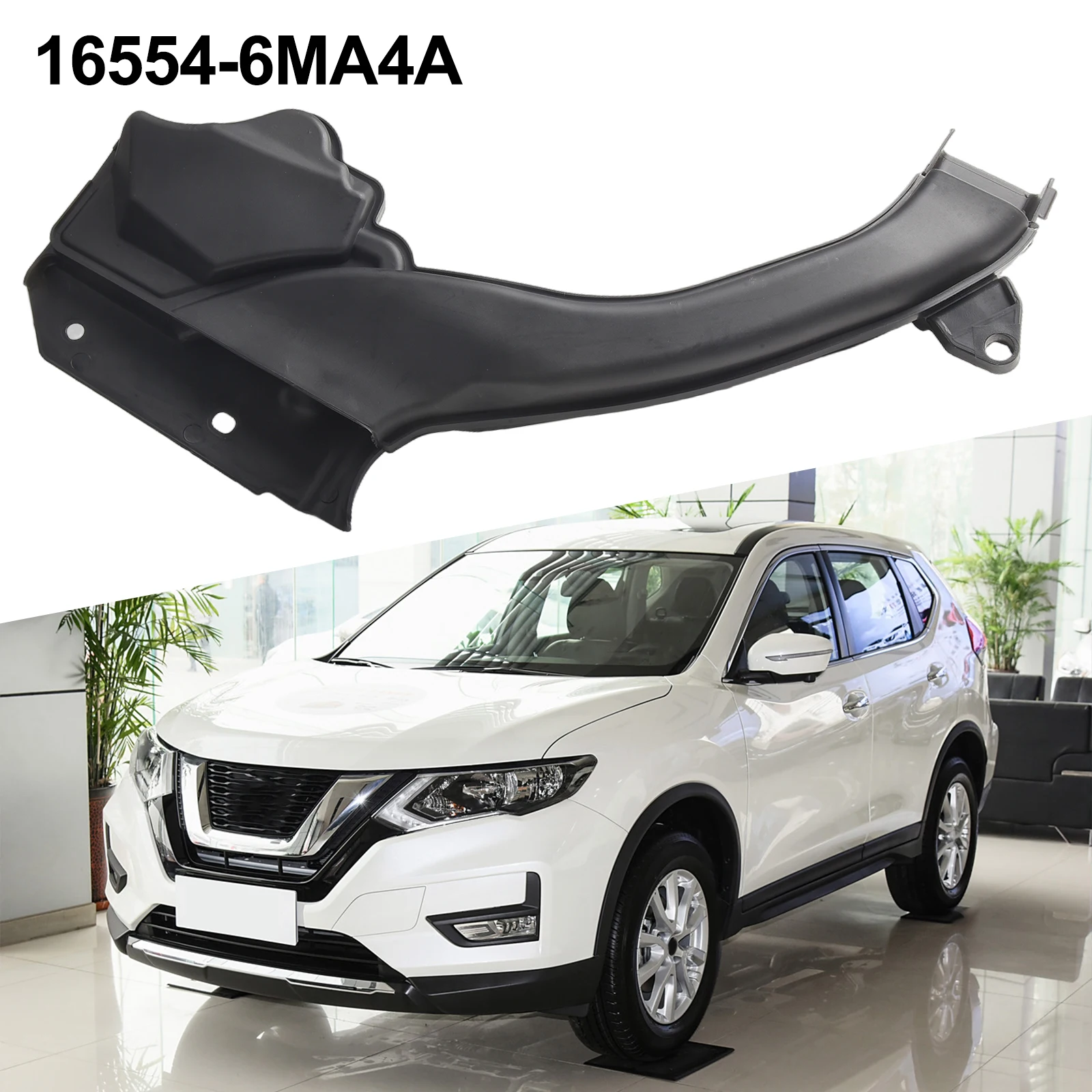 

4 4 3 4 4 4 4 4 4 1pcs Car Black Air Duct For Nissan For Rogue Sport 2017-2022 16554-6MA4A Abs Air Duct Car Accessories