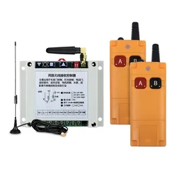 AC220V 380V Wide Voltage 2 Channels 30A Realy 433MHz Wireless Remote Control Switch for Factory Motor Control Traffic Gate Door