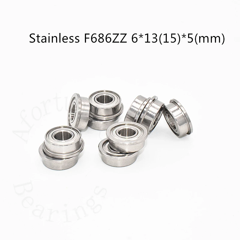 

Stainless steel Flange Bearing 10pcs SF688ZZ F688ZZ 6*13(15)*5(mm) Metal Sealed Mechanical equipment parts