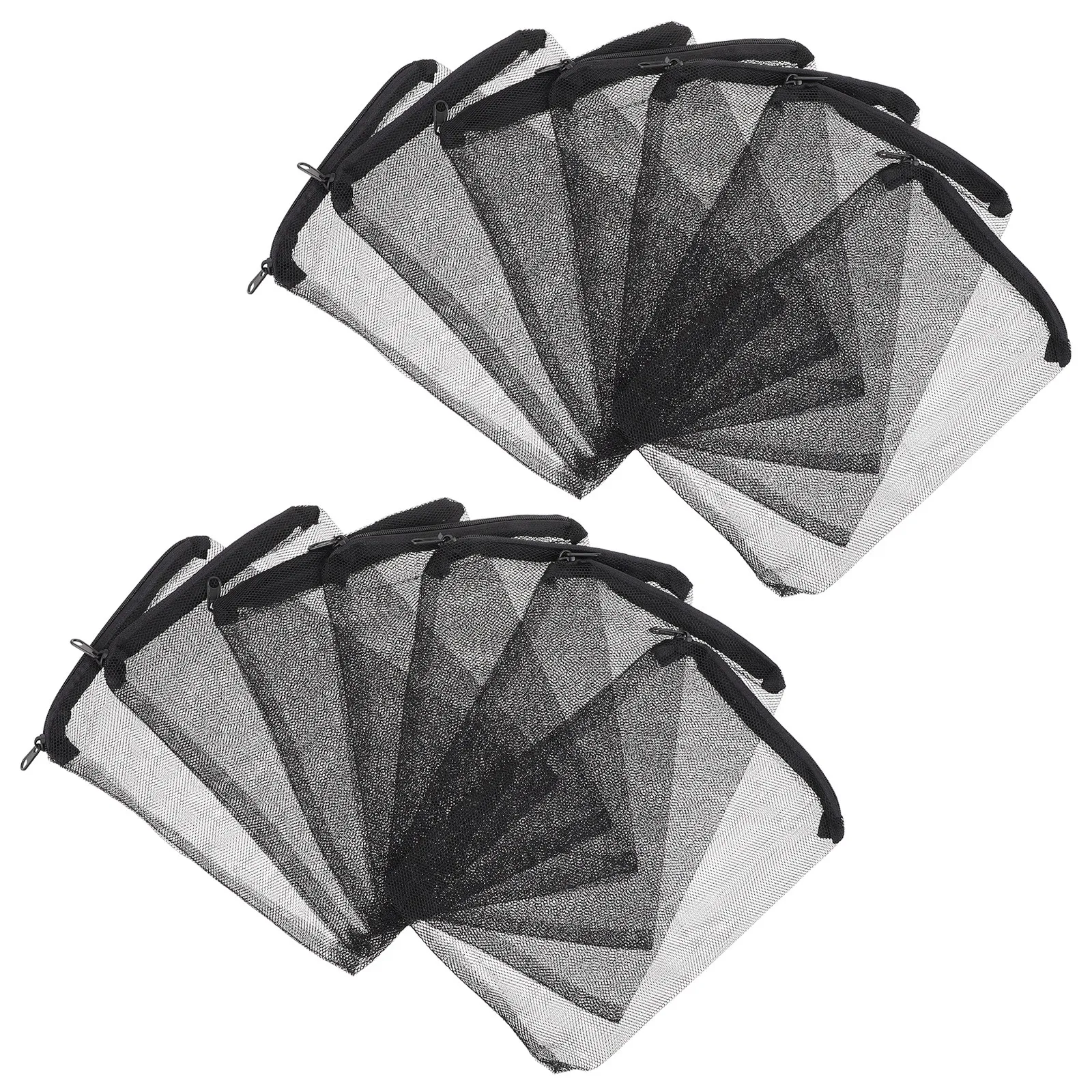 Aquarium Filter Media Bags 15 Pack Reusable Wear Resistant Mesh Zipper Pouches for Fish Tank Filtration