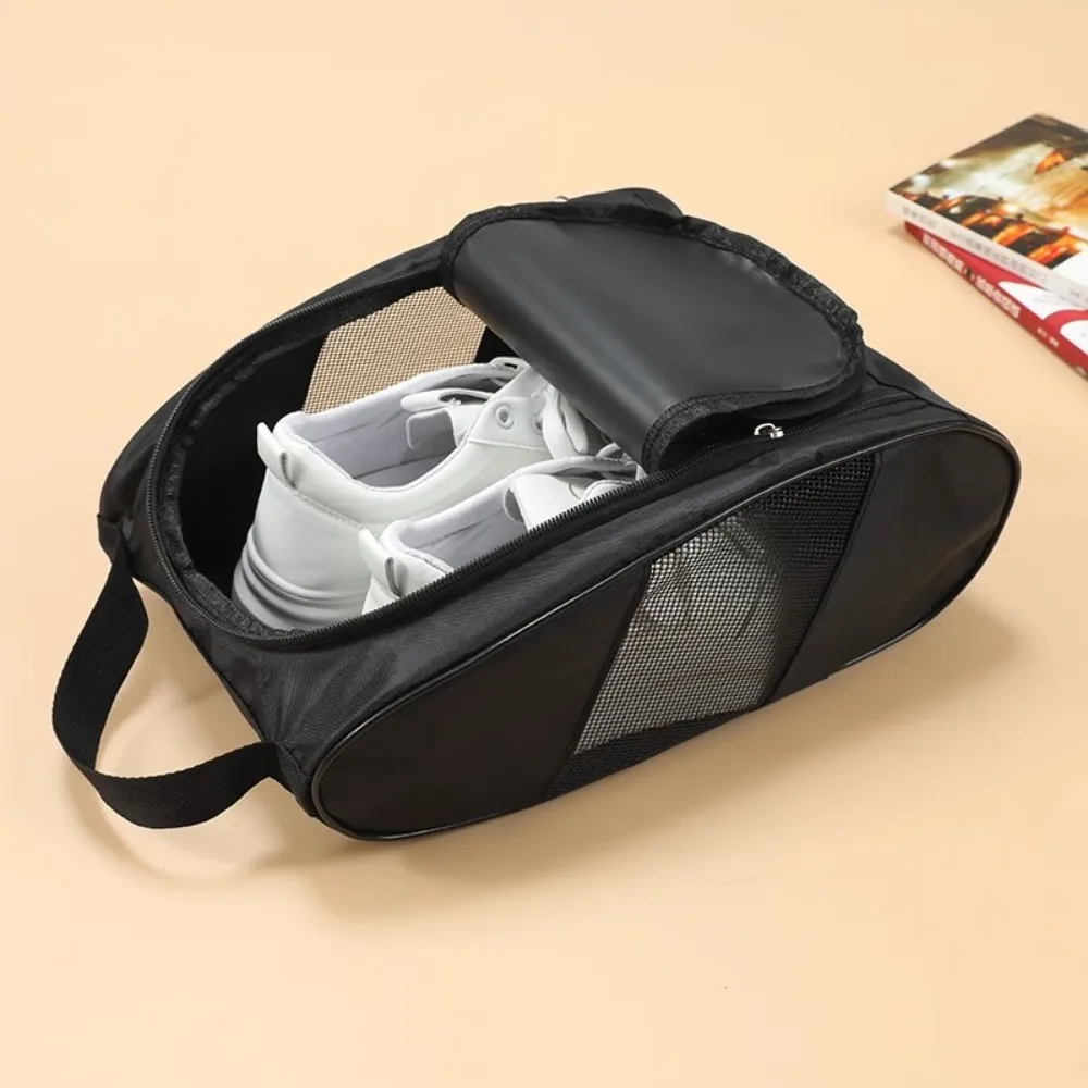 New Hand-Held Shoe Carrier Bag Lightweight Oxford Cloth Shoe Storage Bag Breathable with Zipper Golf Shoe Bag