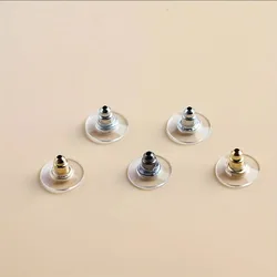 50pcs/bag Plastic Cushion Ear Stoppers Clear Rubber Earring Back Clip Accessories Clutch With Ear Post Jewelry Accessories