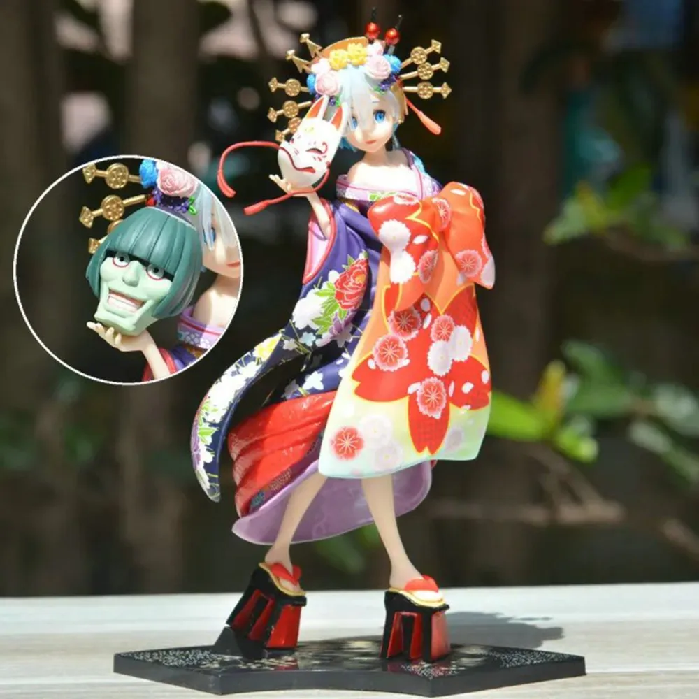 25cm Re Life in a Different World from Zero REM Oiran Kimono Sexy Girl Anime PVC Action Figure Toy Collection Model Doll Gifts