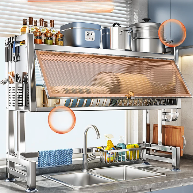 

Stainless steel kitchen sink, dish, dishwasher, and multifunctional drain rack