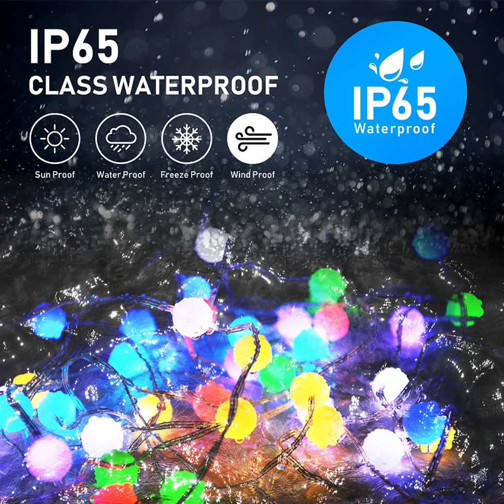 5M10M Remote Control WFI Light StringS Colorful Outdoor Festival Party Wedding Luminous Leather Line IP68 RGB Music  Lamp String