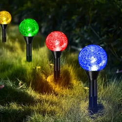 Solar-Powered RGB LED String Lights with 8 Modes 10/20/30 Bubble Ball Ground Lights for Vibrant Garden Pathway Wedding Decor