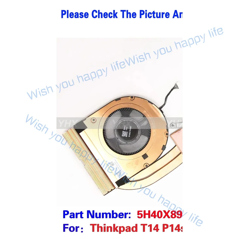 L... New For Thinkpad T14 P14s Gen2 20W0 20W1 Cpu Cooling FAN Heatsink 5H40X89428