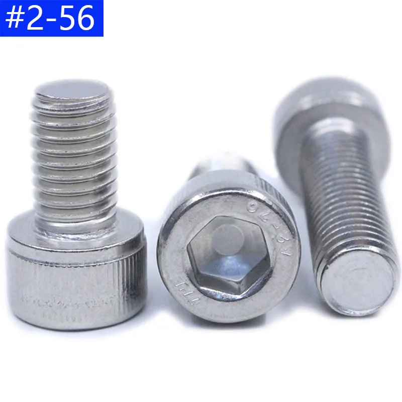 #2-56 304 Stainless Steel Socket Head Cap Screws, US / Inch Coarse Thread Bolts