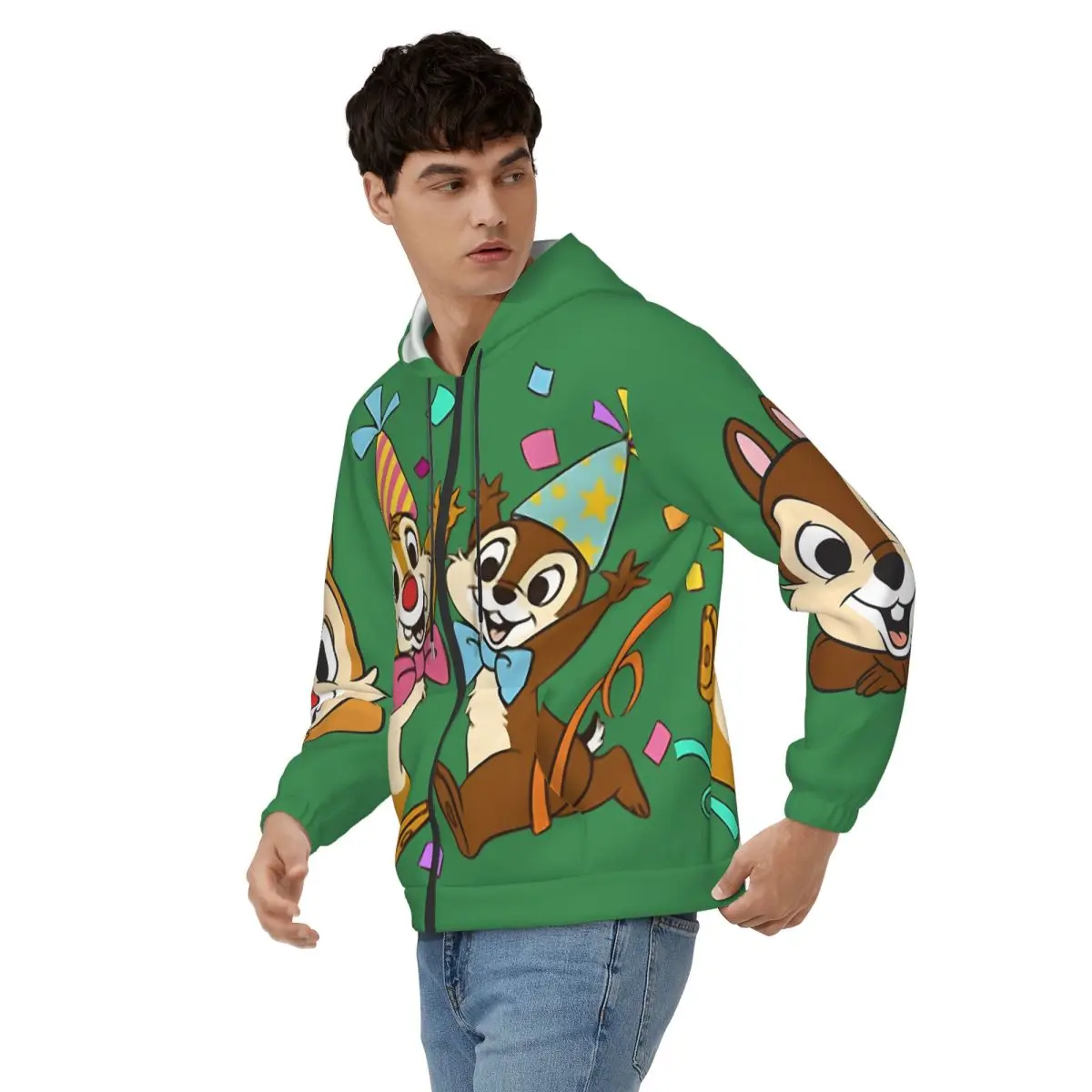 Chip N Dale Happy Men Hoodie Disney Chip 'n' Dale Clothes  Crazy Hoodies Winter