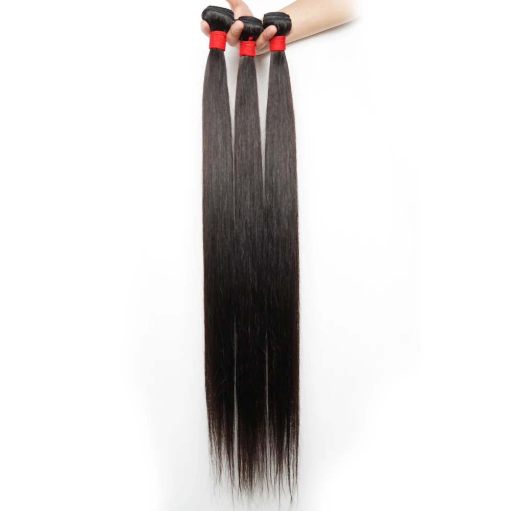 KissHair 24 26 28 30 Inches Virgin Indian Human Hair Bundles 100g/pc Straight Unprocessed Cuticle Aligned Remy Hair Extension