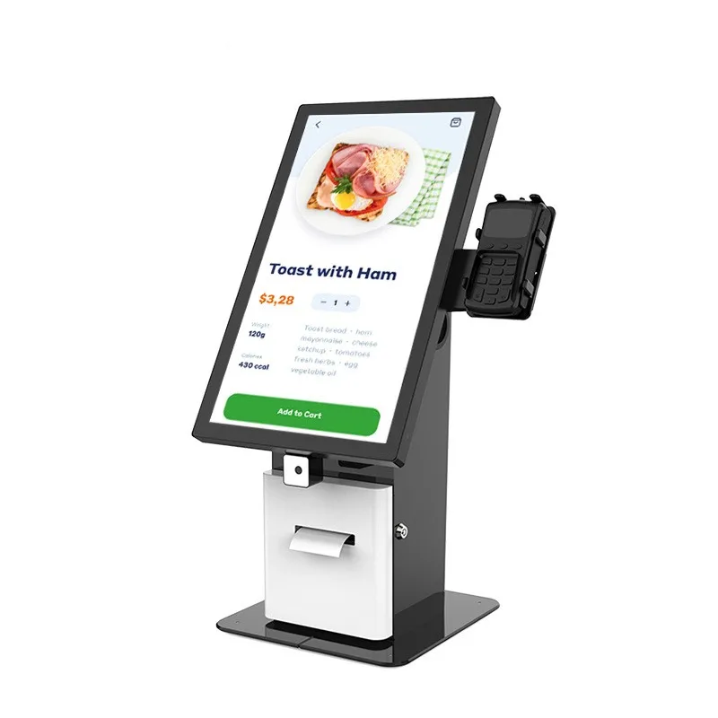 21.5inch Android 11, RK3568, 4G+32G, with 80mm thermal printer and QR code scanner Countertop Kiosk