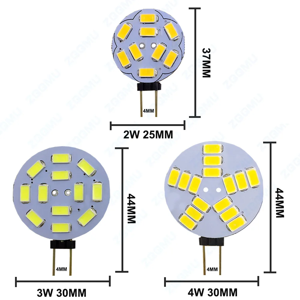 G4 LED 2W 3W 4W Round Range Hood Bulb DC12V SMD 5730 9 Pcs 12 Pcs 15 Pcs LED LED Boat Light White Warm White Bulb