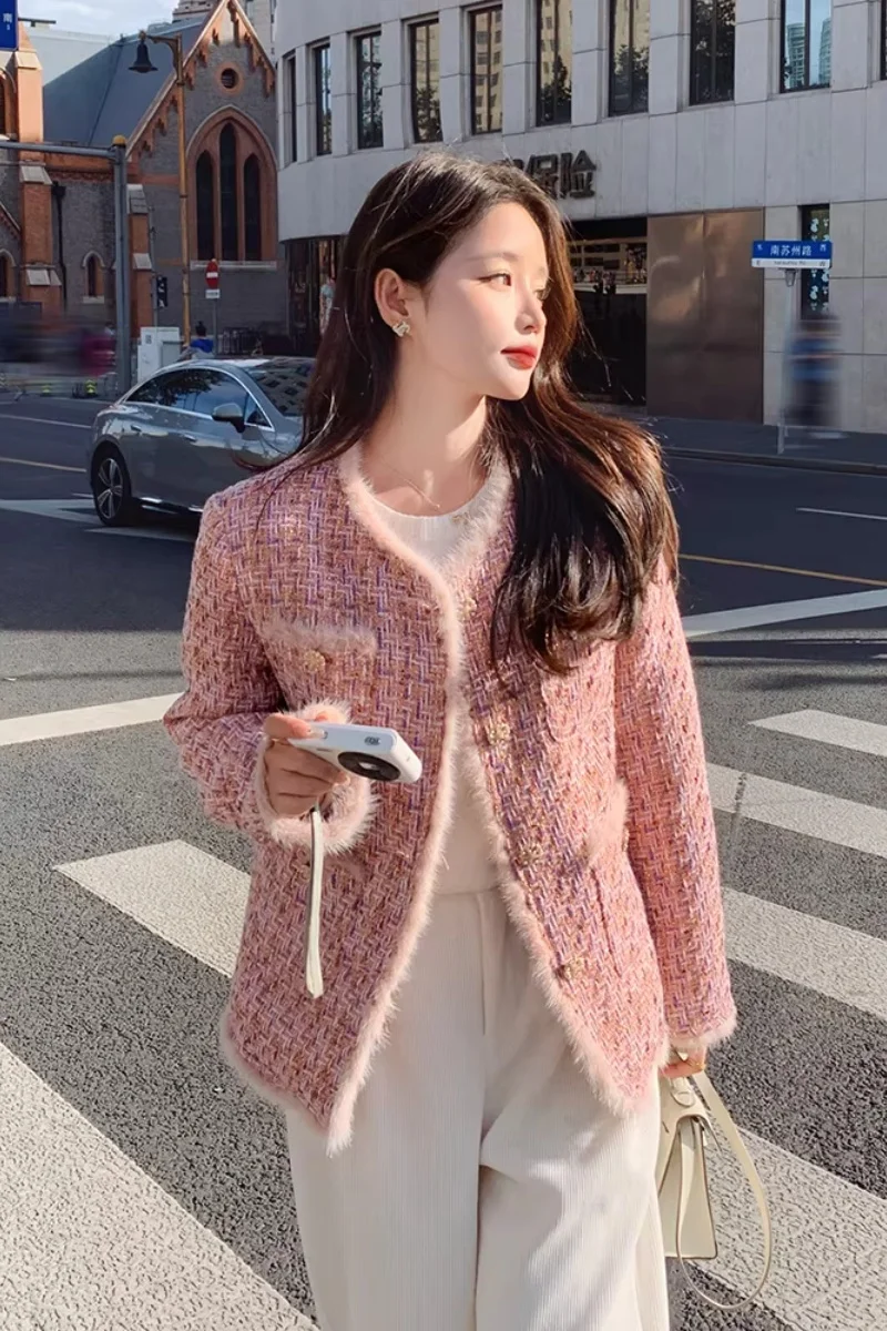 Pink Fragrant Thick Coat Women's Winter 2026 New High-quality Women's Short Liner Cotton Clothes