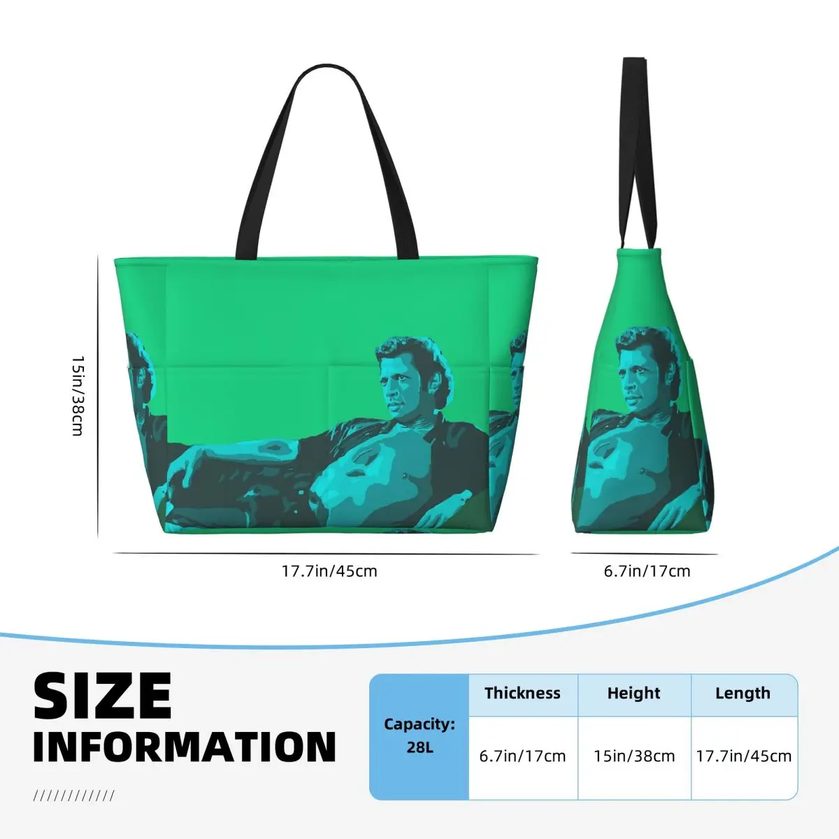 Jeff goldblum 1 sacola de praia esporte ginásio yoga duffle grande sacola feminina bolsa de viagem saco de fitness