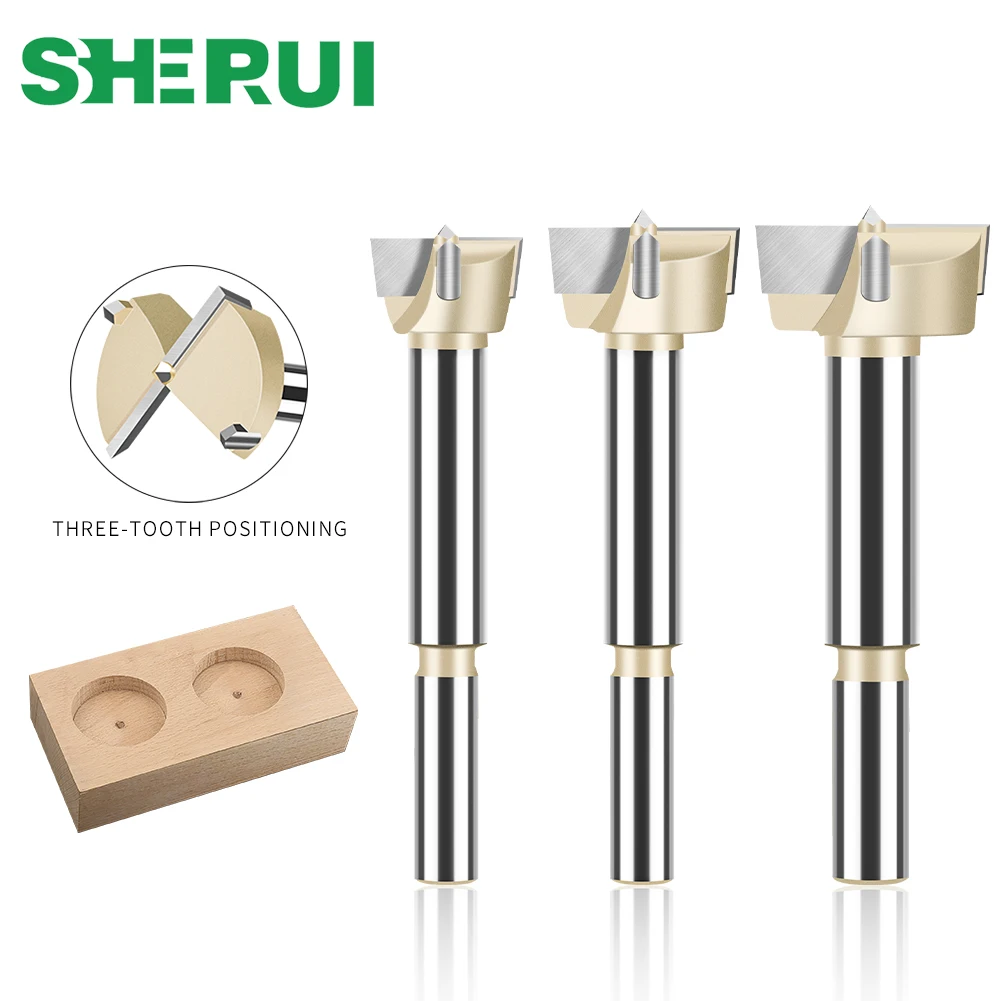 Forstner Dicas Ferramentas para Trabalhar Madeira Buraco Viu Cortador Dobradiça Brocas Haste Redonda Tungstênio Cortador de Carboneto 15 Mm60 mm 1pc