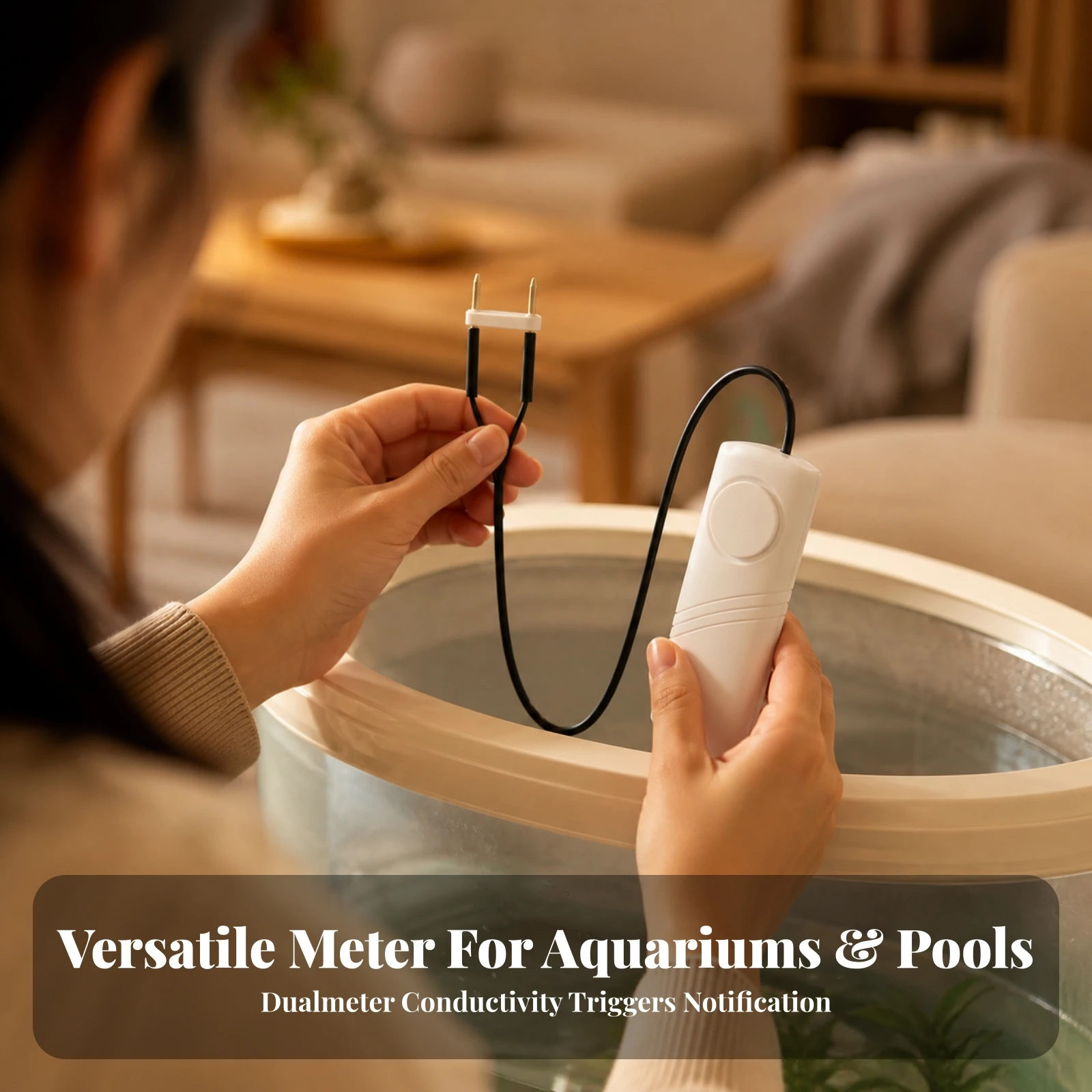 Water Level Alarm with Sensor Sensor Battery-Operated Water Leak Alarm Leak Sensor with Cable Easy-to-Install Compact