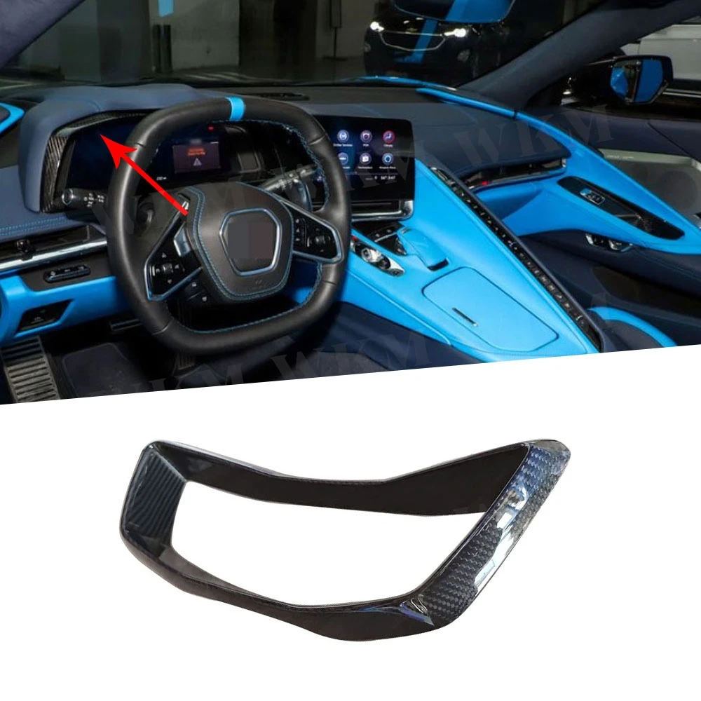 For Chevrolet Corvette C8 Z51 Z06 2020-2023 Real Carbon Fiber Car Dashboard Instrument Display Panel Decorative Ring Cover Trim