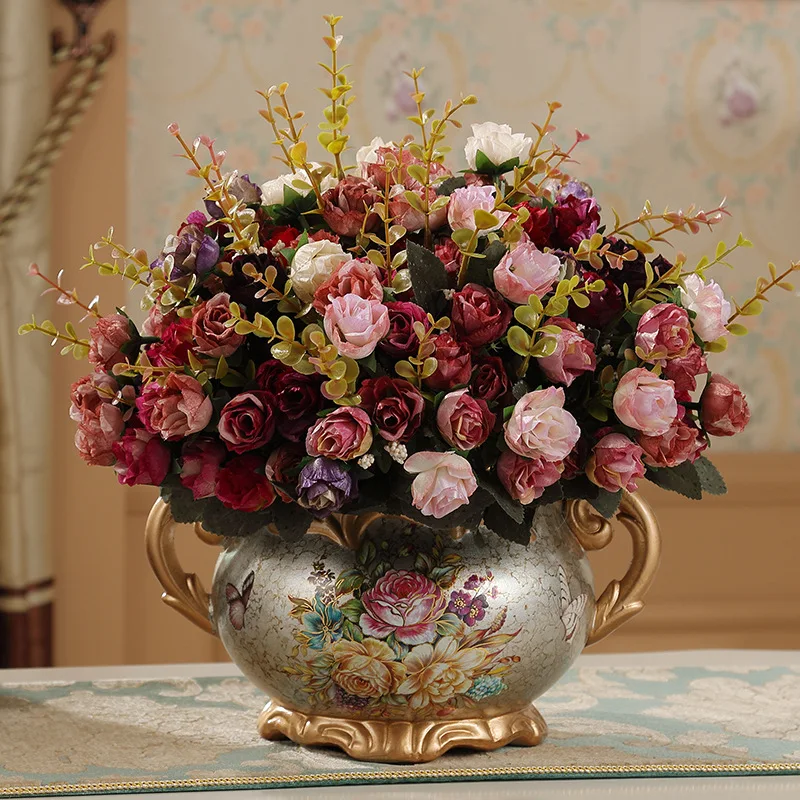European-style vintage ceramic vase ornament, creative fashion entryway
