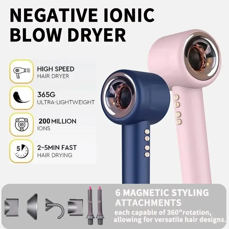 1600W Powerful Leafless Hair Dryers Professional Blow Dryer Negative Ions Blow Hair Dryer With Salon Style 11000RPM Barber