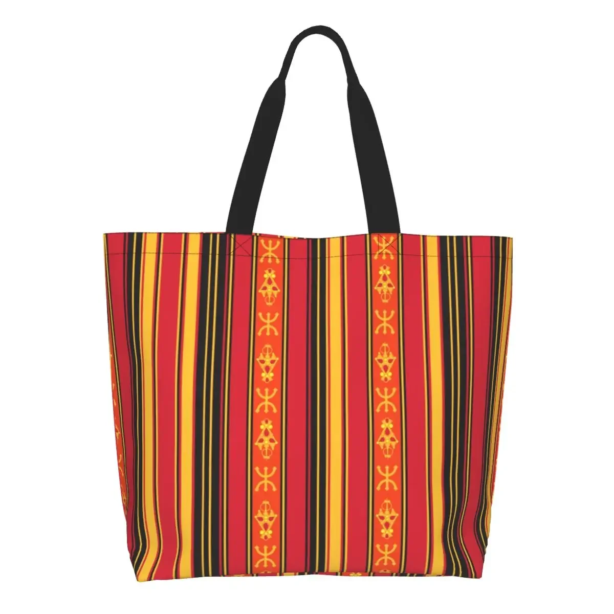 Cute Z Imazighen Kabyle Jewelry Shopping Tote Bag Reusable Amazigh Berber Ethnic Canvas Groceries Shopper Shoulder Bag