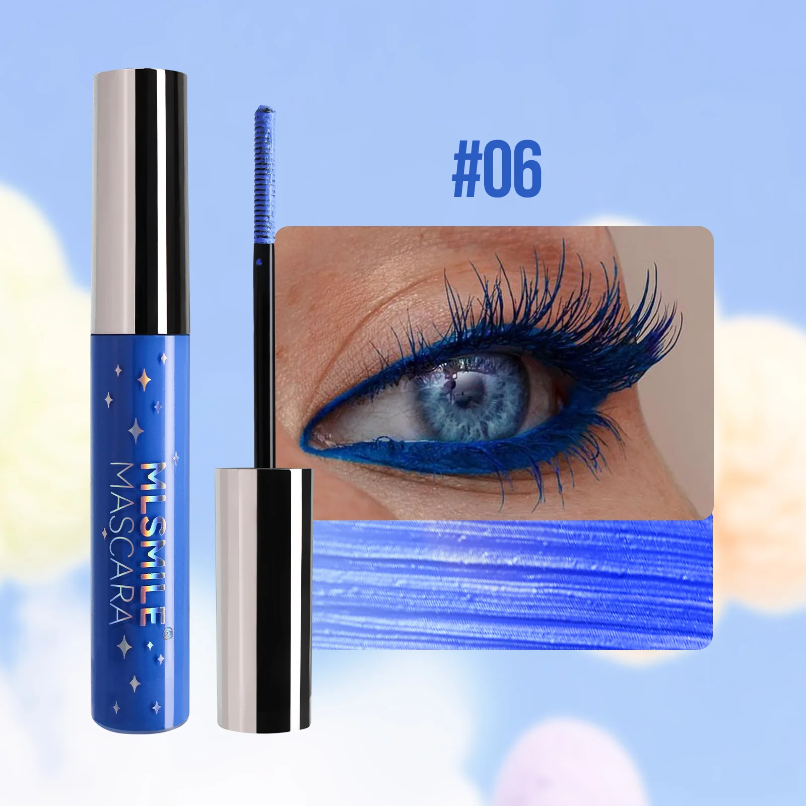 MLSMILE 3D Mascara Verlenging Parelmoer Matte Kleur Mascara Fijne Borstel Wimper Krul Definieer Feestelijke Oogschoonheid Make-Up Mascara