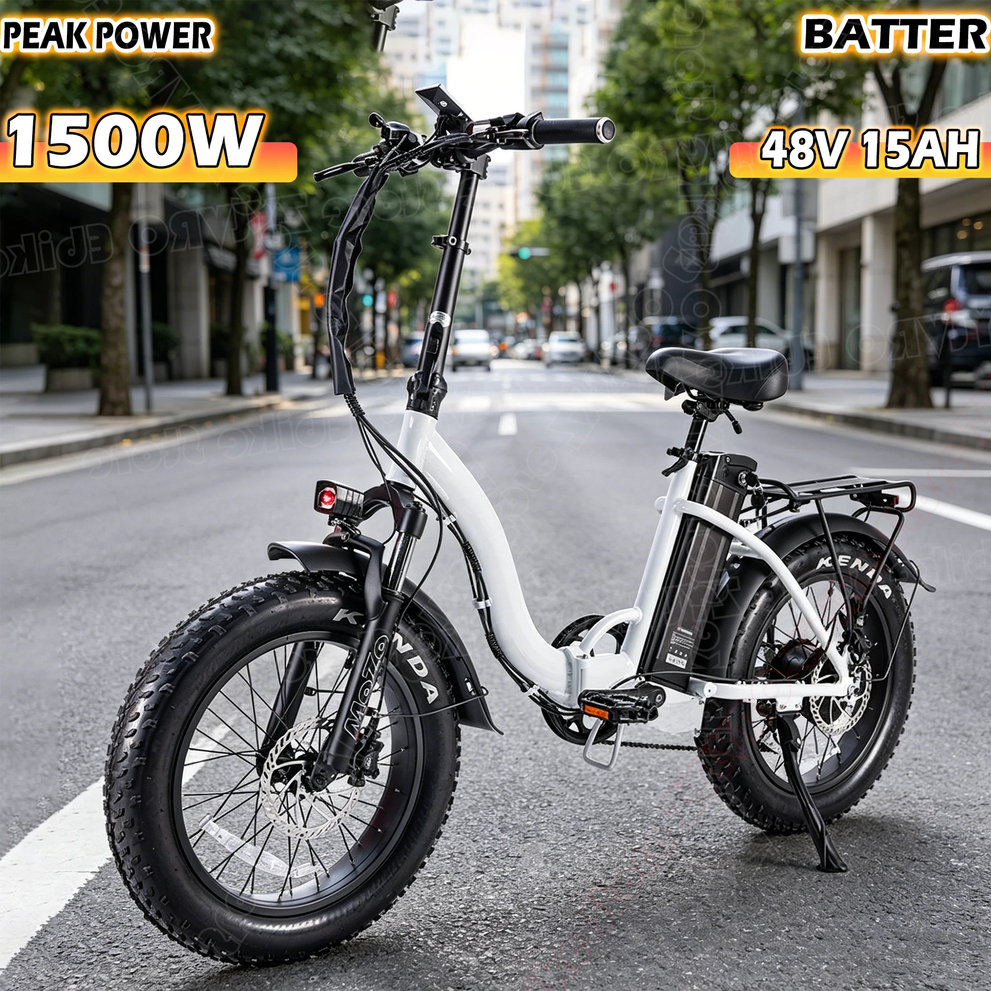 

B90A (U.S. Warehouse) New Model 1500W Mid-Drive Motor 48V 15Ah Electric Bike 20-inch Off-Road Tires LCD Display Max Speed 45 km/h