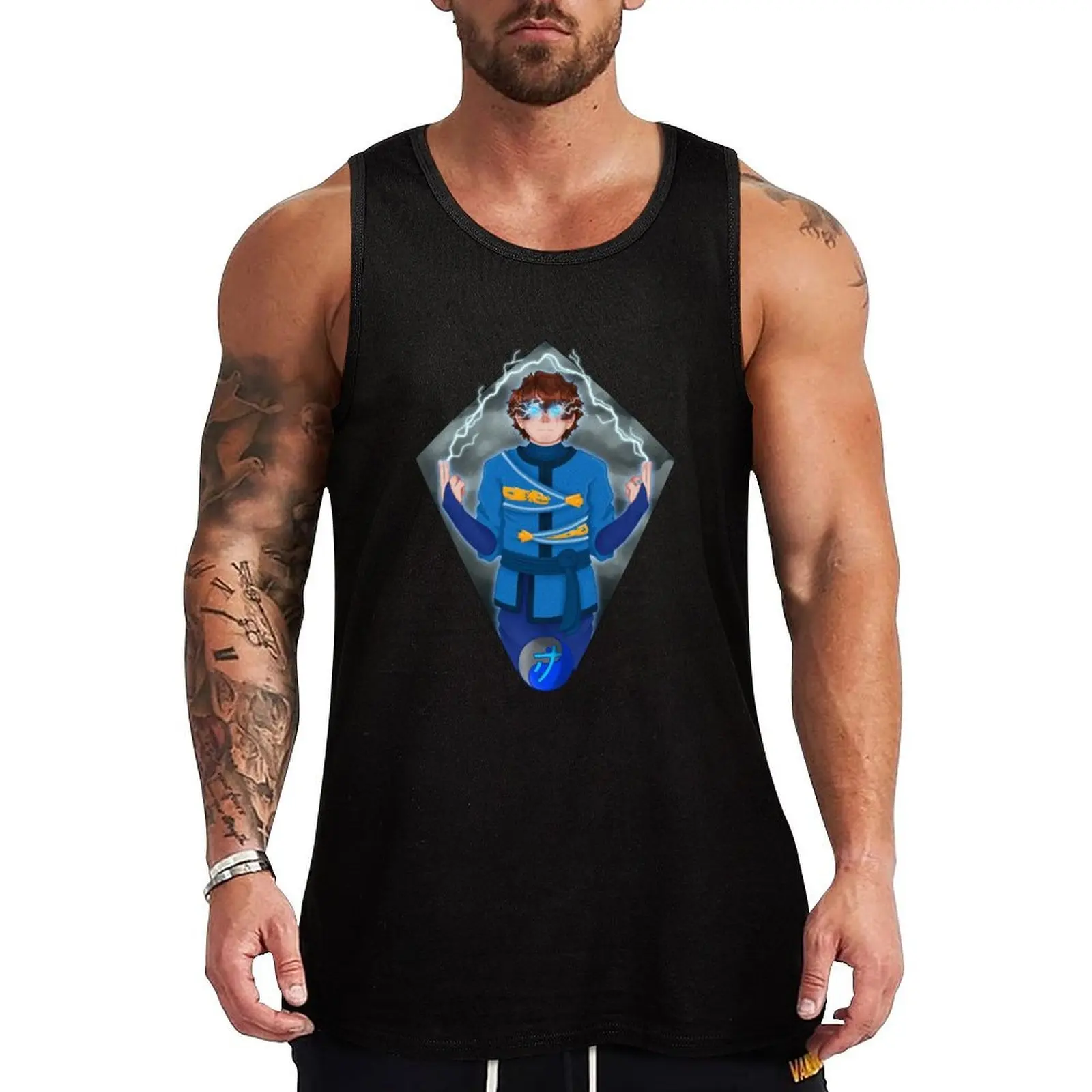 Camiseta sin mangas azul eléctrica, camiseta de gimnasio para hombre, camiseta de fitness para hombre, ropa para hombre, camisa de culturismo