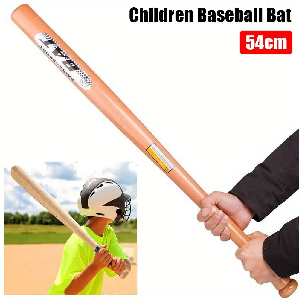 

1Pcs Kids Training Children Baseball Bat Solid Wood Competition Accessory Softball Stick Shock Absorbing 54cm Baseball Training