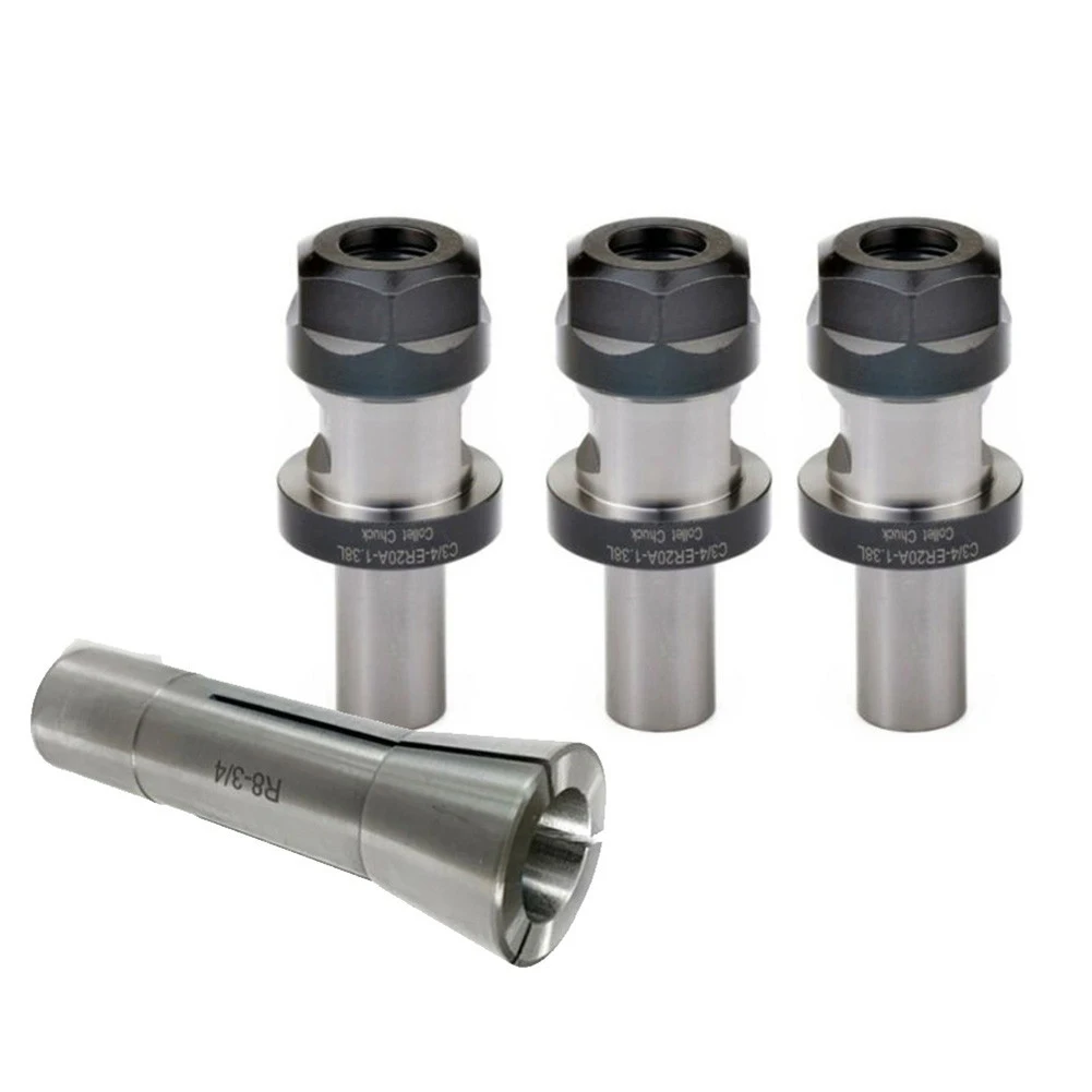 3pcs 3/4 ER20 1.38 Tool Holder Collet Chuck TTS R8 ER20 Collets Machinery Collets Clamp