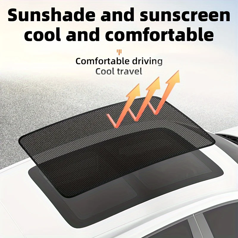 Magnetic Car Sunroof Sunshade Window Mesh Auto Top Mosquito Net Cover Interior Insulation Sunscreen Cloth
