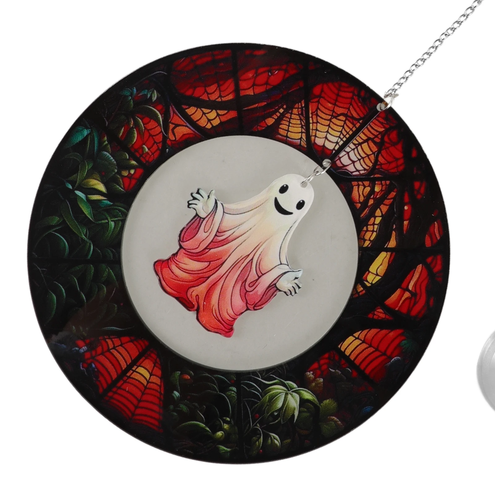 

1pcs Ghost Ornaments Halloween Hanging Decor Swing Acrylic Pendant Festive Party Decoration Easy Installation Reusable