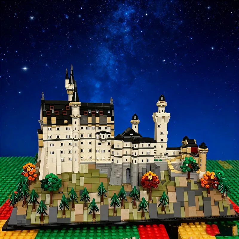 

Christmas promotional 21063 Neuschwanstein Castle Architectural Model Kit European Forest landscape Building blocks for Gifts