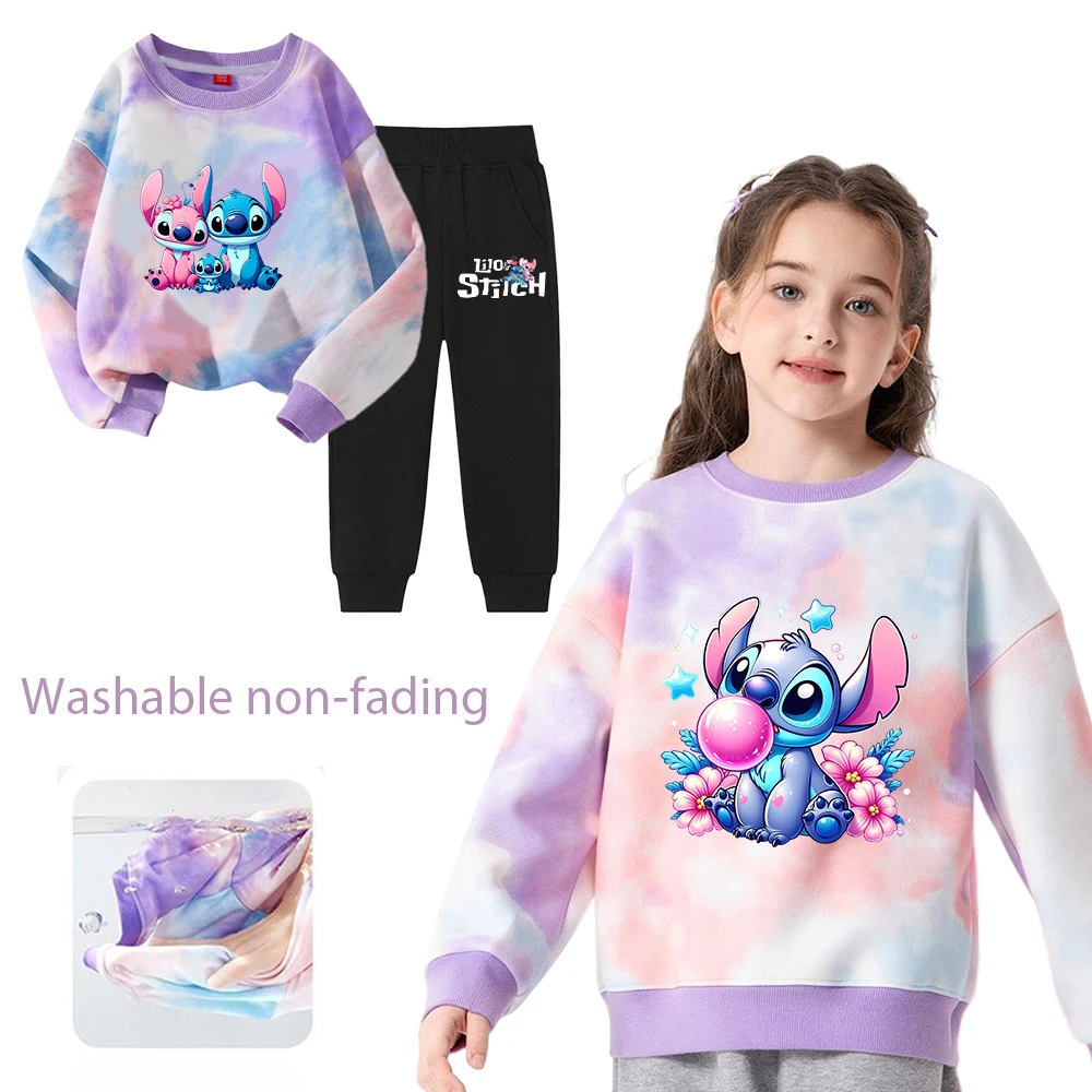 ليلو ستيتش سويت شيرت + فستان أطفال مع سروال داخلي ربيع الخريف ملابس طويلة الأكمام ملابس خارجية لطيف البلوفرات بنطلون الدعاوى