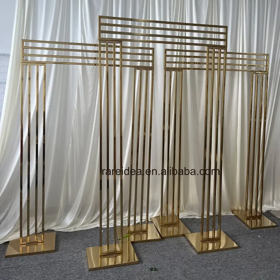 Wholesale Gold Luxury Arch For Wedding Backdrop Stage Decoration Chuppan& Manpa