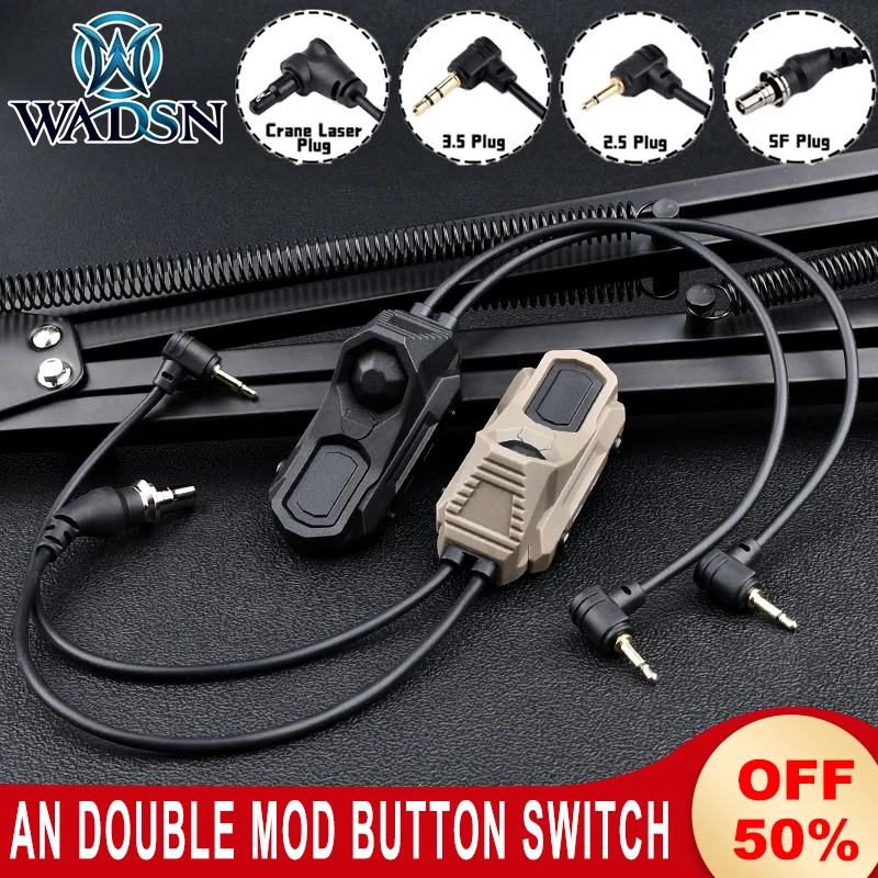 

WADSN AN Mod Button Switch Keymod M-Lok Picatinny Tactical UN Remote Double Pressure Switches For M300 M600 Crane Laser DBAL PEQ