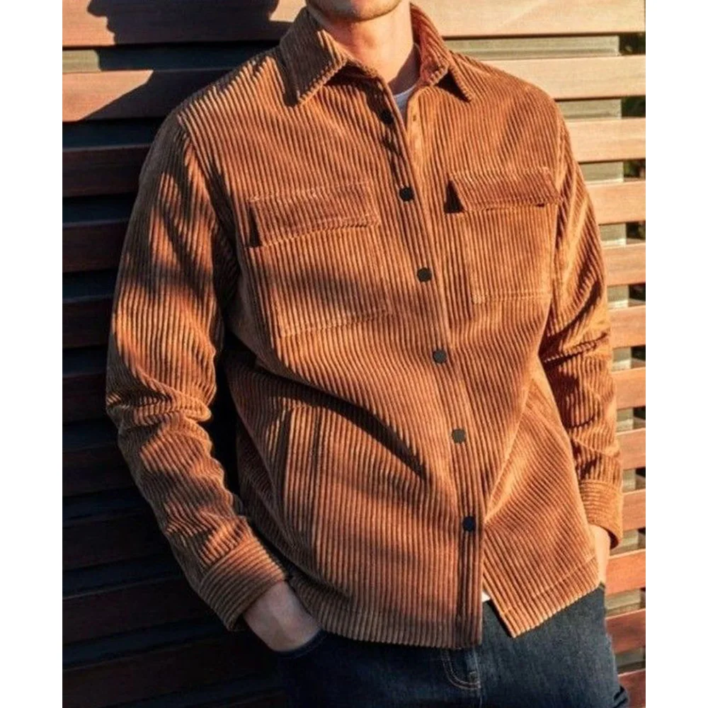 

Mens Corduroy Blazer Single Breasted Casual Fashion Slim Fit Comfortable Elegant Business Suit Jacket Formal Office Wear Autumn