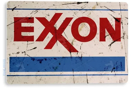 TIN SIGN Exxon Gas Oil Sign, Station, Garage, Auto Shop, Retro Rustic B071 --Tin Sign