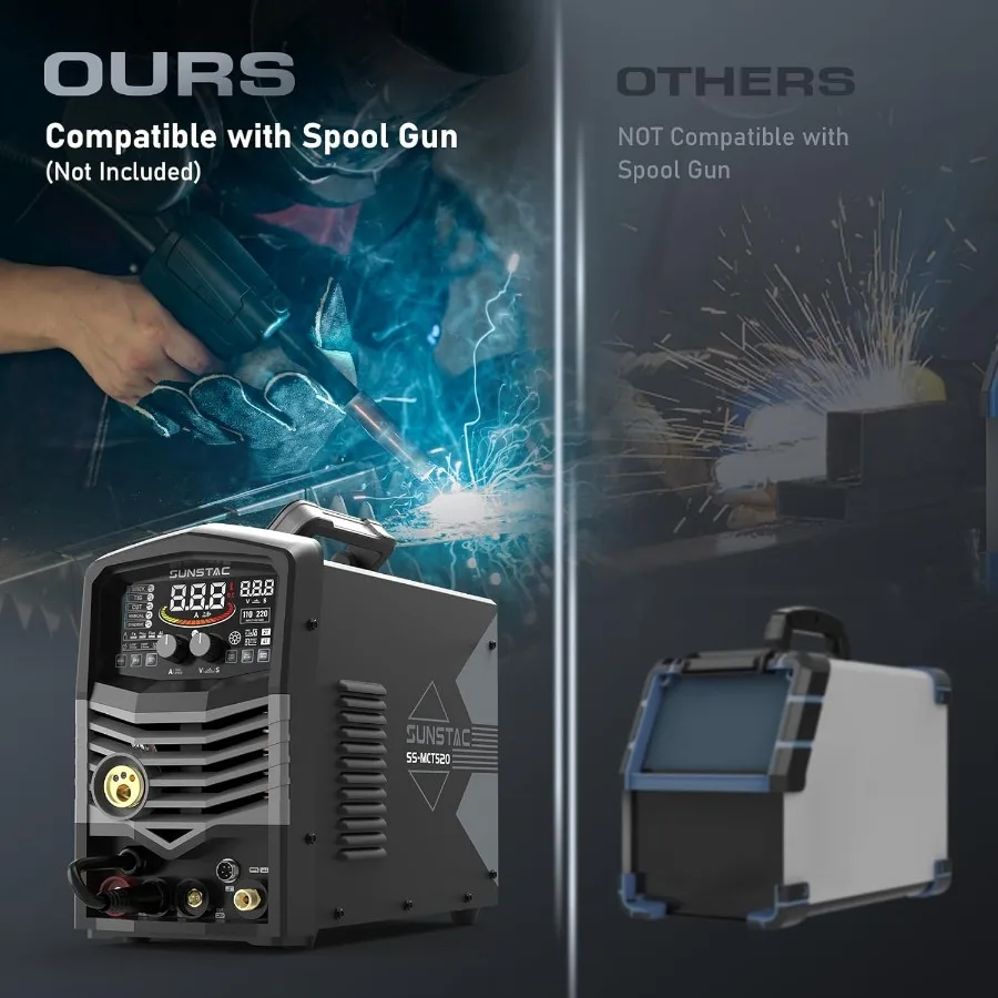Combinação de cortador e soldador de plasma 5 em 1 para uso industrial e DIY: características de corte de plasma 50A 200A TIG e soldagem MIG 180A STI