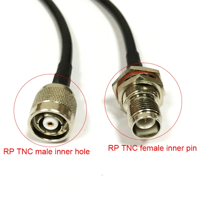 

New RP-TNC Male Plug Switch RP-TNC Female Jack Nut Pigtail Cable RG58 Wholesale Fast Ship 50CM 20"Adapter