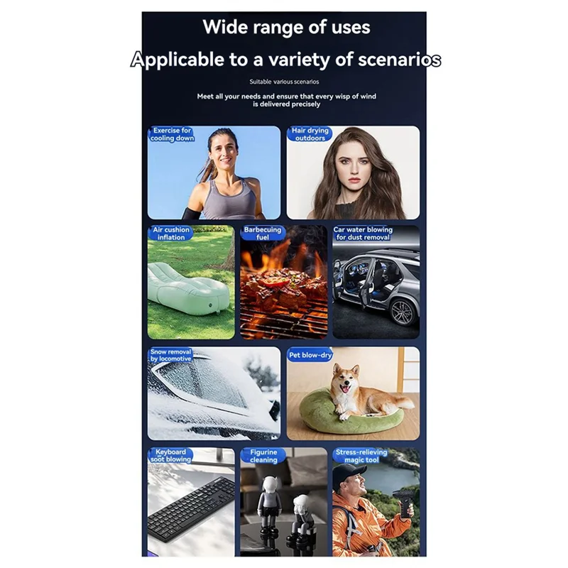 A78K جديد 2X منفاخ الهواء 160000 دورة في الدقيقة مروحة كهربائية محمولة 52 متر/الثانية سرعة الرياح فرش السيارات مروحة عنيفة مع شاشة LED