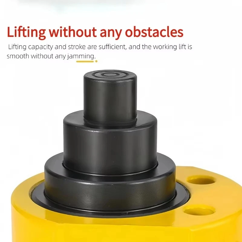 Jack Silinder Ram Hidrolik 100T Portabel Alat Pengangkat Baja 69Mm Profil Rendah dengan Pompa Listrik Manual Beban Kapasitas 10/20/50T