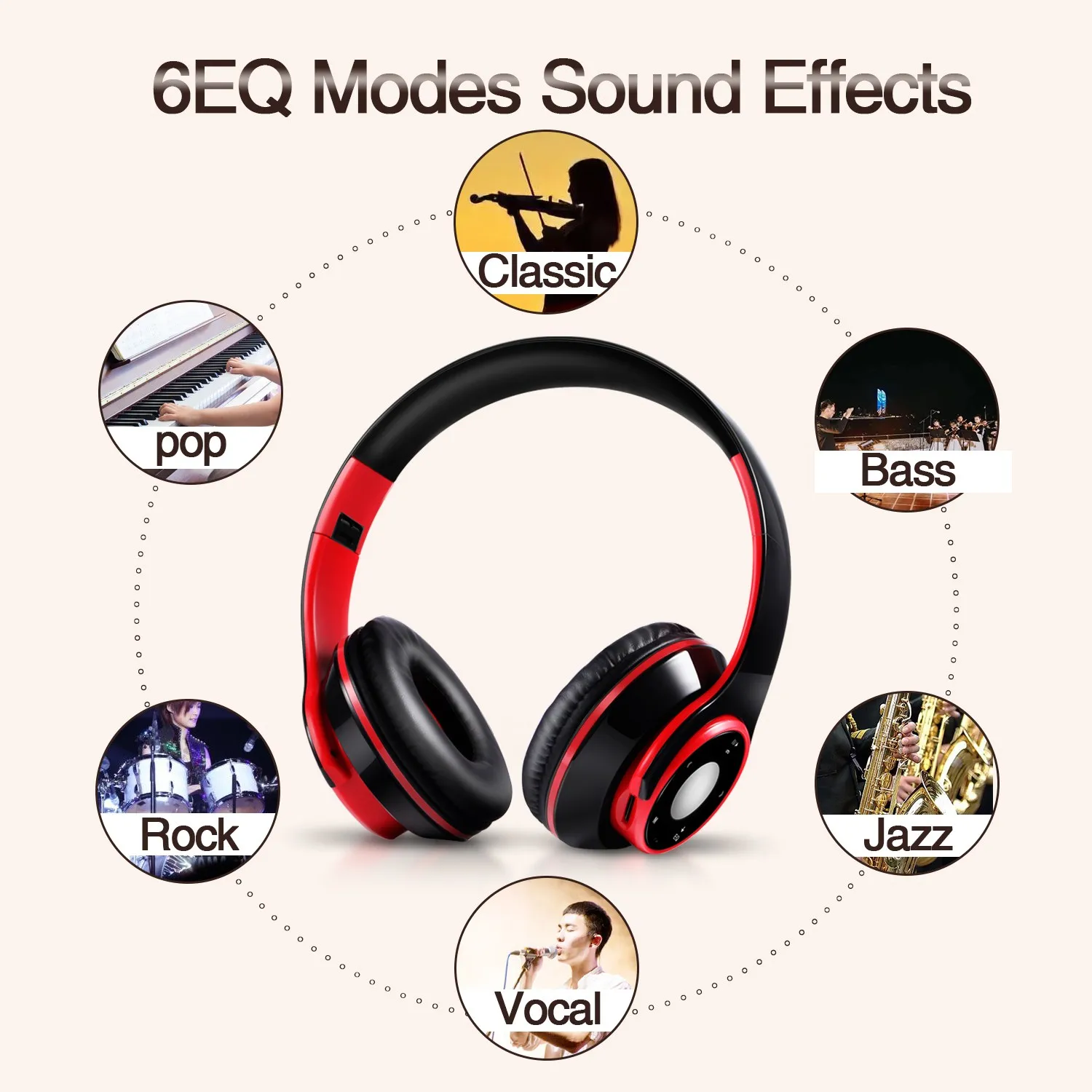 Built-in MP3 Player Sports Headphones Wireless Bluetooth Stero Headset with Microphone Earphone Headphone for Running Gym