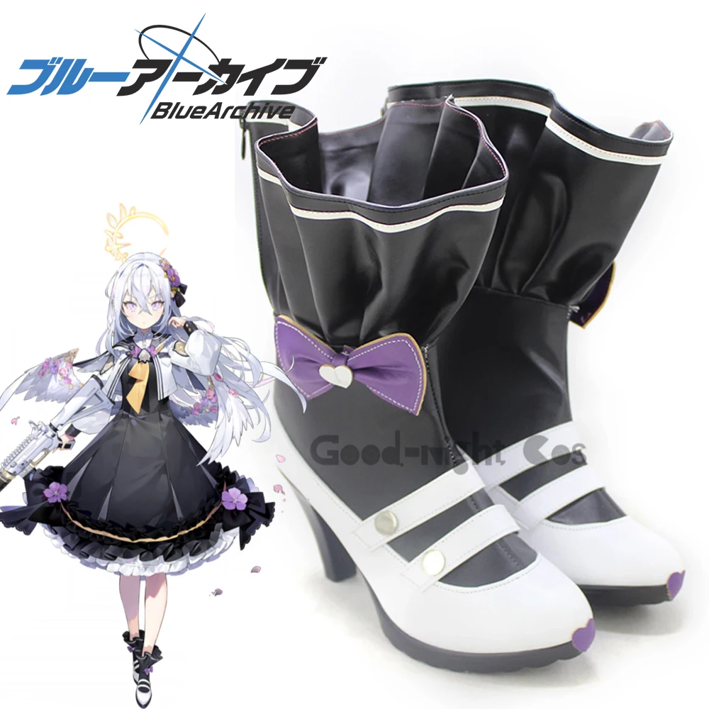 

Game Blue Archive Shirasu Azusa Cosplay Shoes black flats Boots shoes Props Women Shirasu Azusa Role Play Custom Made