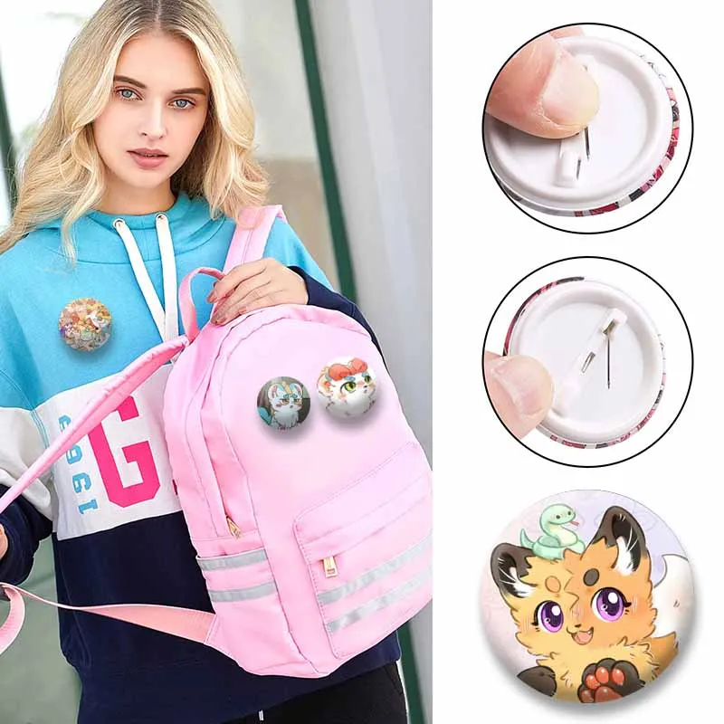 Cute Anime Fabulous Beasts Brooches Fashion Jewelry Accessories Cartoon Animals Tianlu Lapel Pins Clothes Bag Decor Badges Gifts