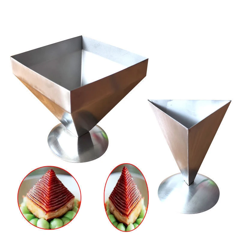 

Stainless Steel Square Pagoda Meat Mold, Salad Dishes Fried Rice Shaping Mold, Creative Kitchen Hotel Dish Tools