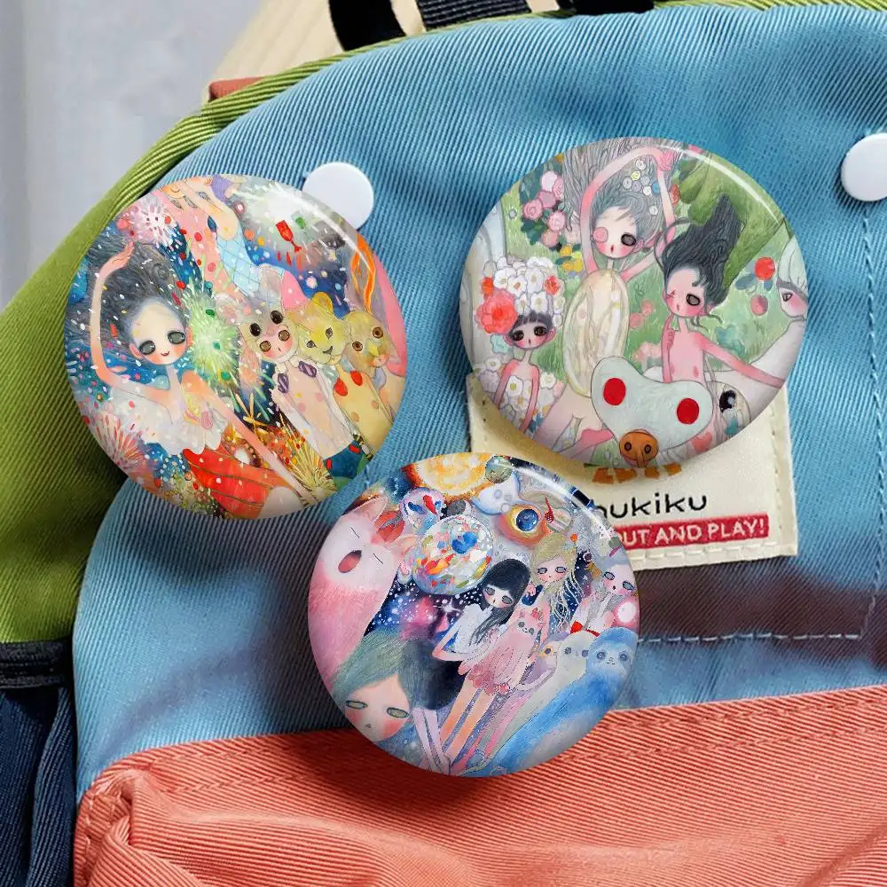 A-Aya Takano Anime Knopf Pin handgemachte Brosche für Kleidung Cartoon Abzeichen Rucksack Dekoration Schmuck Zubehör