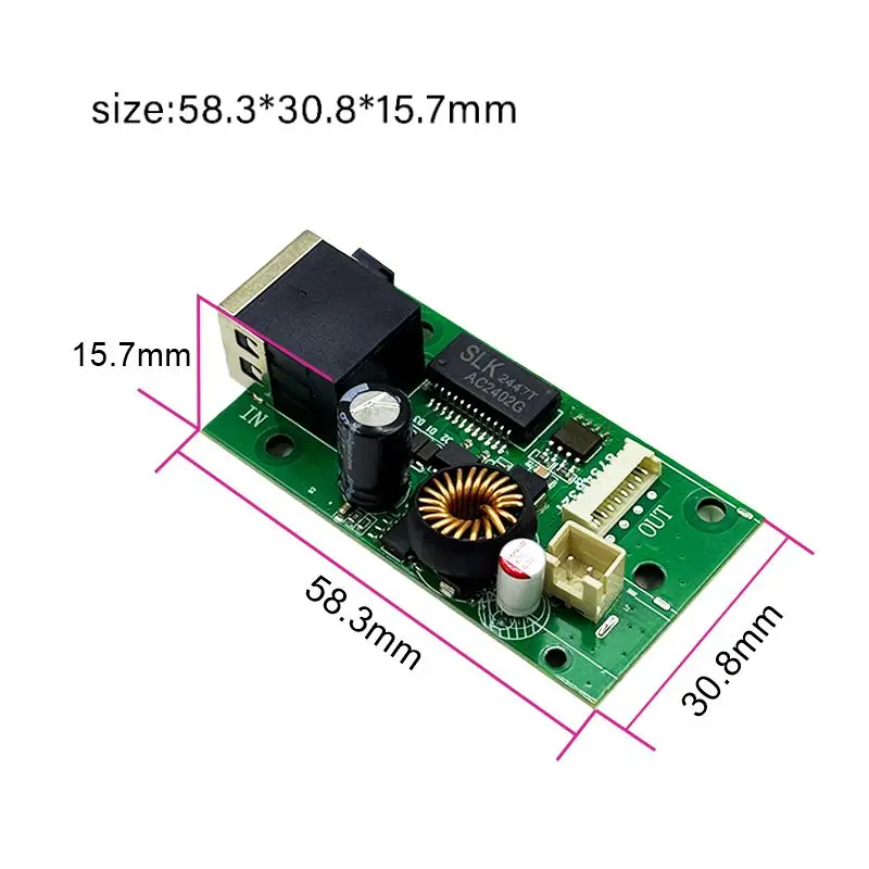 48V to Active Isolated PoE Splitter IEEE802.3af/at DC out 5V 26W 5V4.5A  2.5G/10/100/1000M