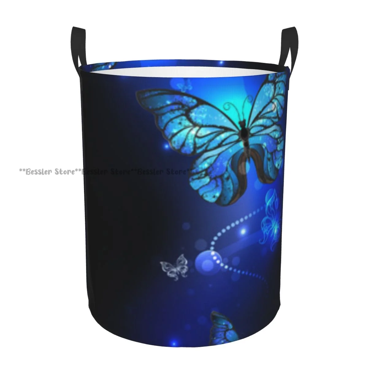 Dirty Laundry Basket with Butterflies Monarch Folding Clothing Storage Bucket Waterproof Organizer