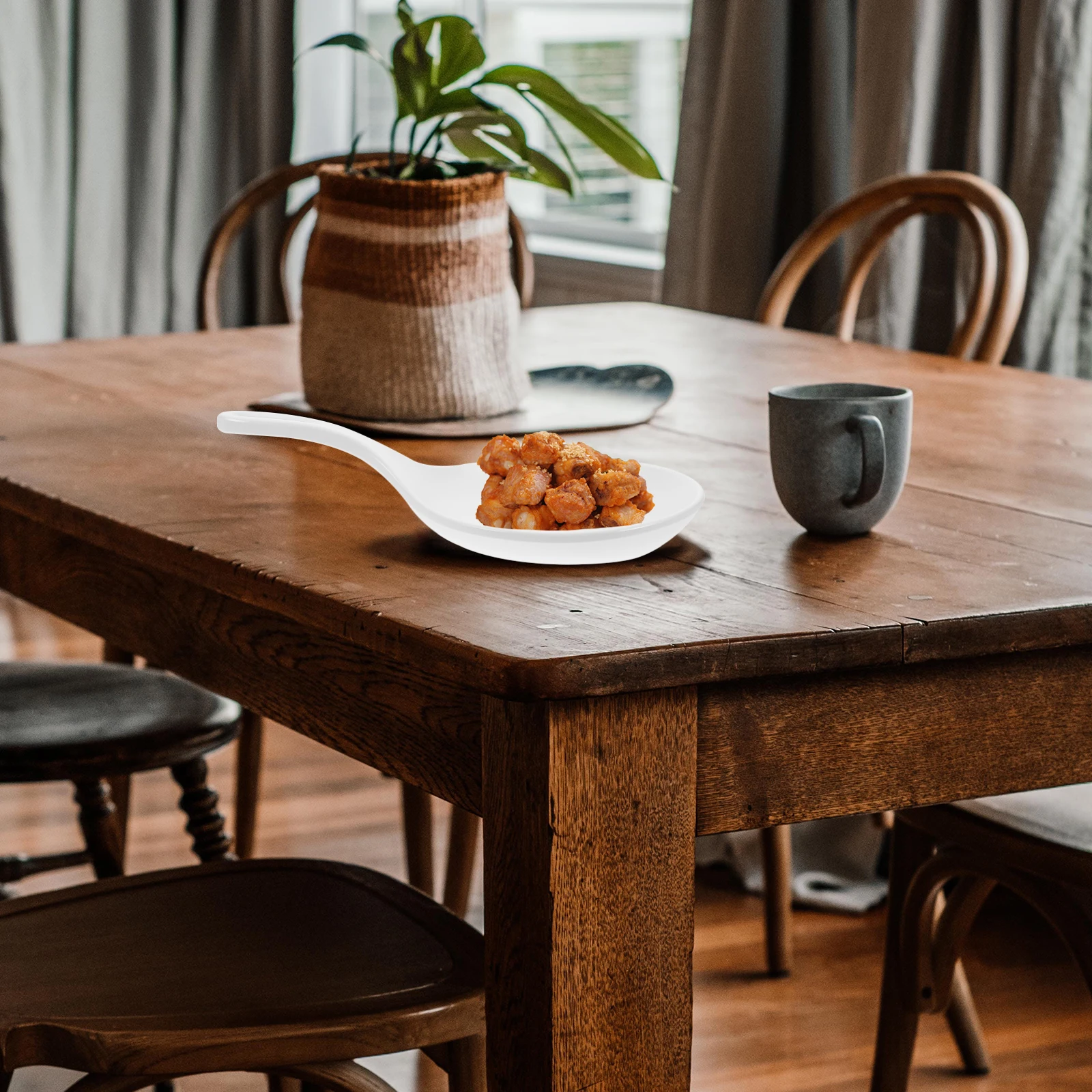 

2Pcs Serving Plates with Handle Smooth Polished Multifunctional Dessert Dish Snack Plate for Steak Salad Platter Plates