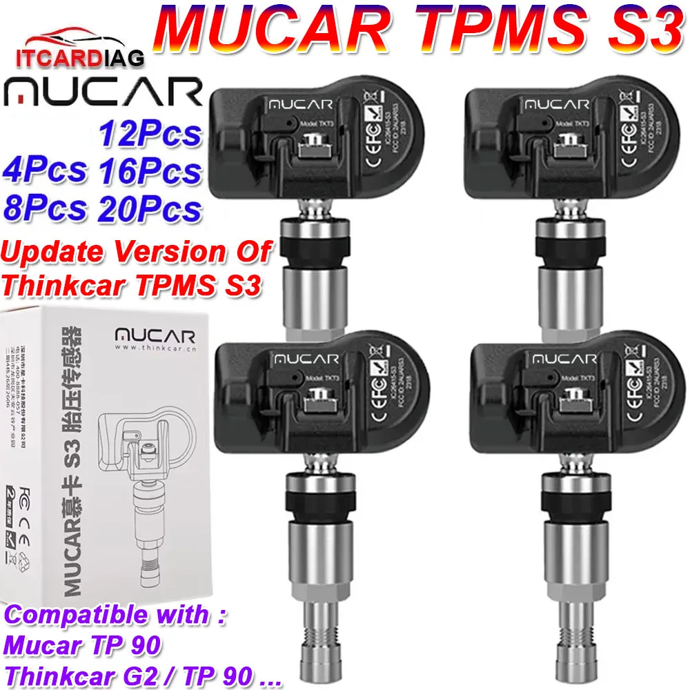 

MUCAR S3 2in1 Sensor TPMS 315MHz 433MHz S3 Universal Sensor Automotive Mechanical Workshop Tools TPMS Program PK THINKCAR S3